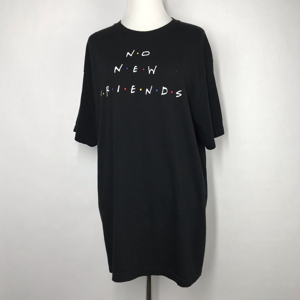 SLC Los Angeles large Black Short Sleeve Women's No New Friends Tee